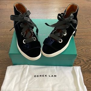 Derek Lam Navy Velvet Sneakers